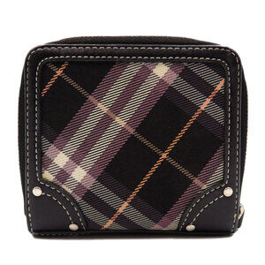 Burberry Bifold Wallet Label Blue Canvas